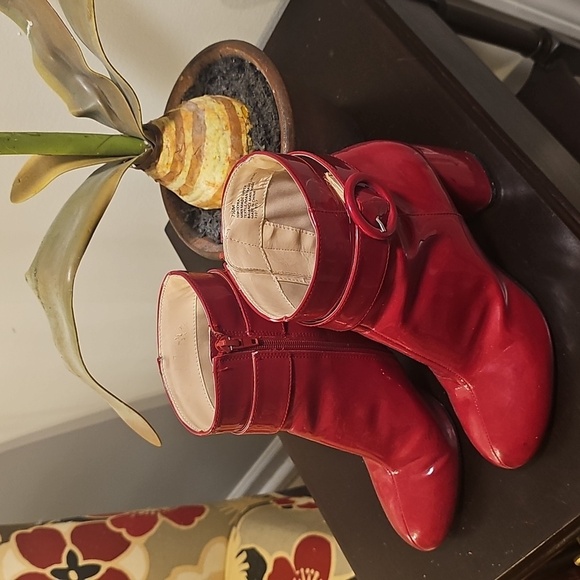 Red Polka Dot Top with No Boundaries Belt Loop Denim Overalls - Picture 3 of 8